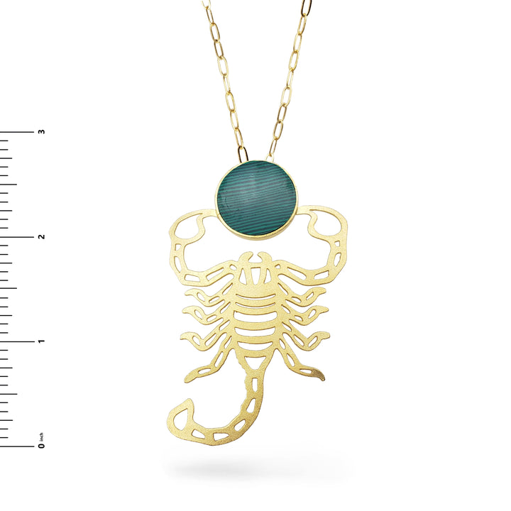 Scorpion Pendant with Replica Malachite