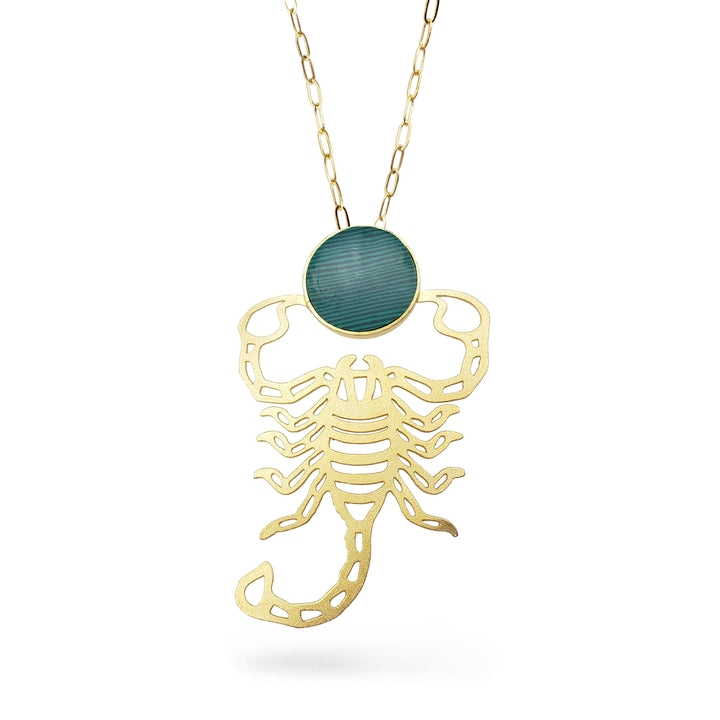 Scorpion Pendant with Replica Malachite