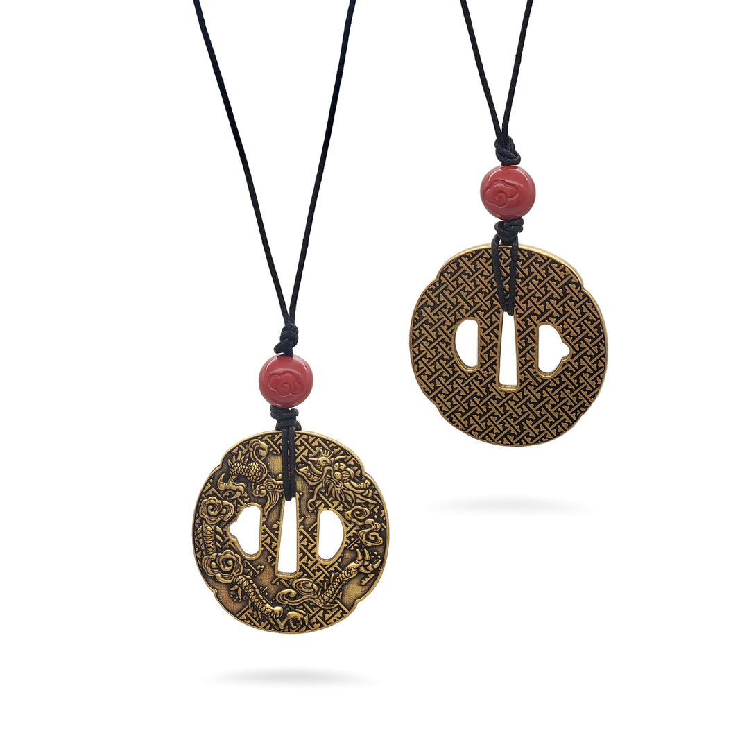 Tsuba Sword Guard Pendant Necklace