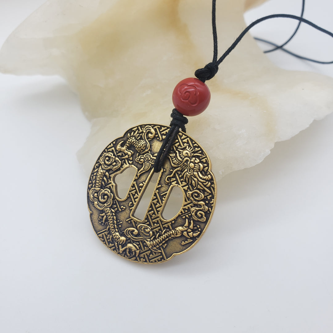 Tsuba Sword Guard Pendant Necklace