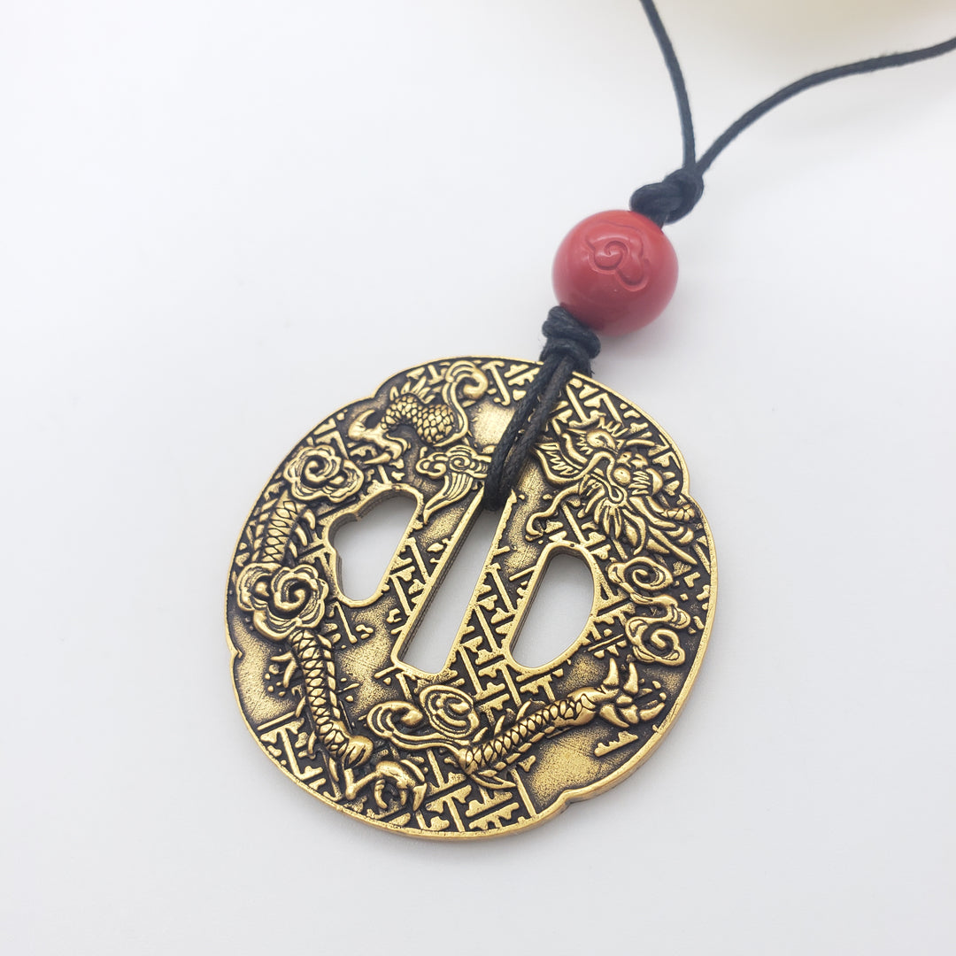 Tsuba Sword Guard Pendant Necklace