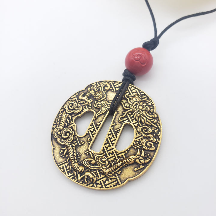 Tsuba Sword Guard Pendant Necklace