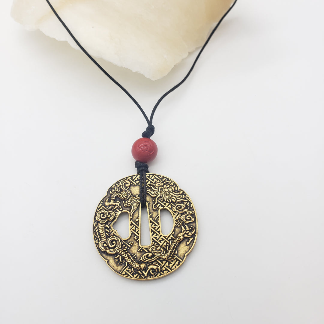 Tsuba Sword Guard Pendant Necklace