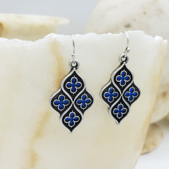 Chapel Earrings Blue and Silver