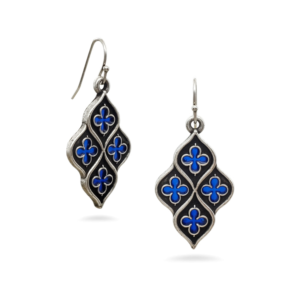 Chapel Earrings Blue and Silver