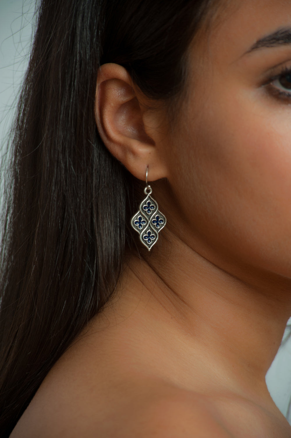 Chapel Earrings Blue and Silver