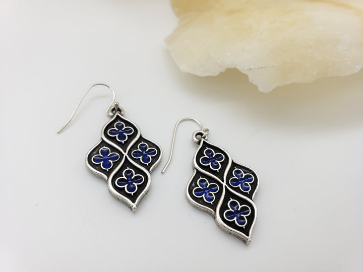 Chapel Earrings Blue and Silver