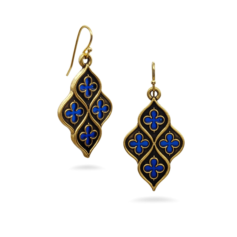 Chapel Earrings Blue and Gold