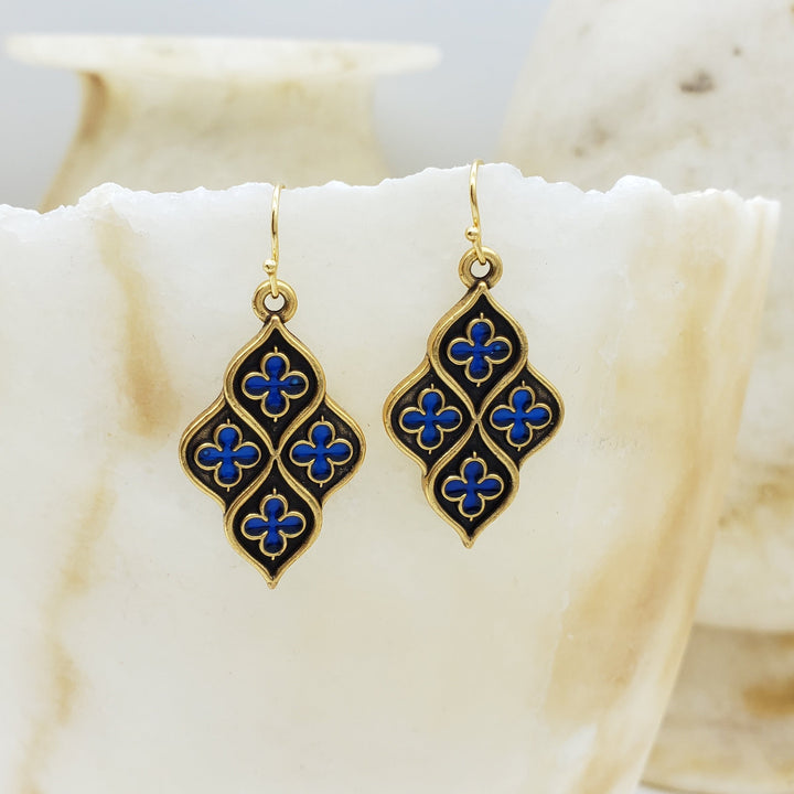 Chapel Earrings Blue and Gold
