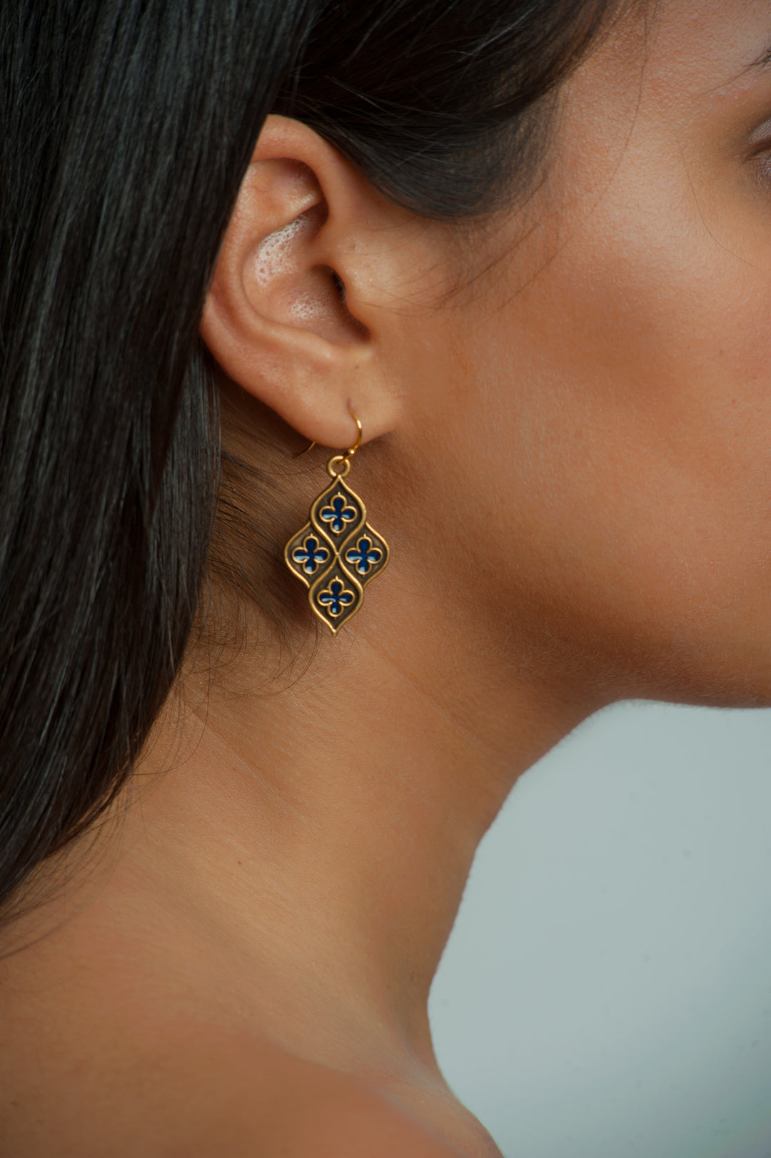 Chapel Earrings Blue and Gold