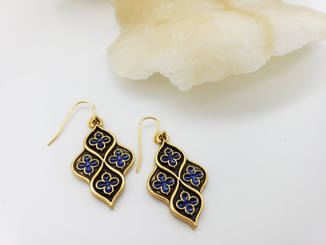 Chapel Earrings Blue and Gold