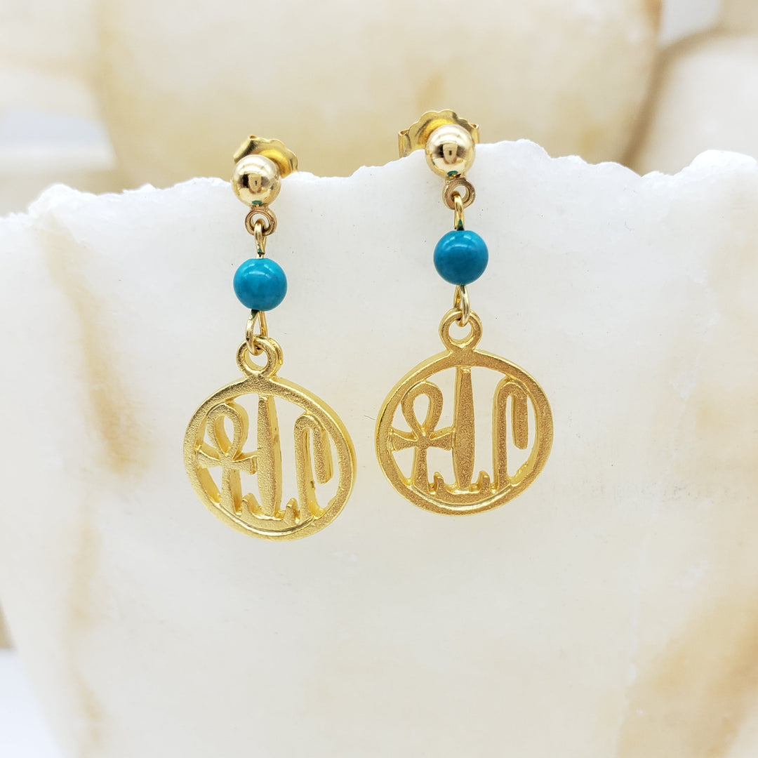 Life, Health and Prosperity Earrings with Turquoise