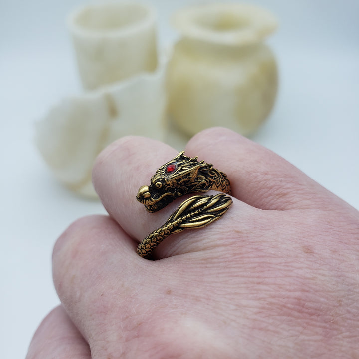 Dragon Ring - Antiqued Gold