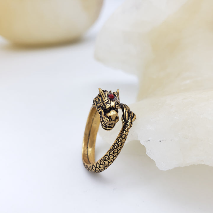 Dragon Ring - Antiqued Gold