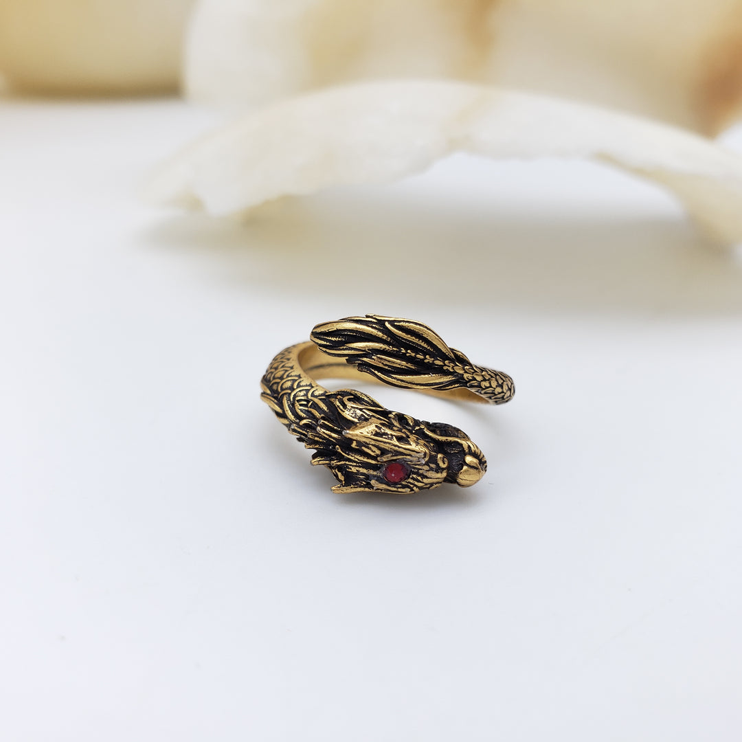 Dragon Ring - Antiqued Gold