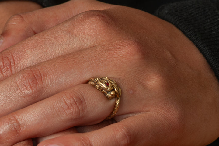 Dragon Ring - Antiqued Gold
