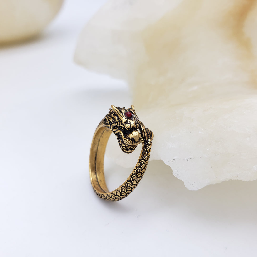 Dragon Ring - Antiqued Gold