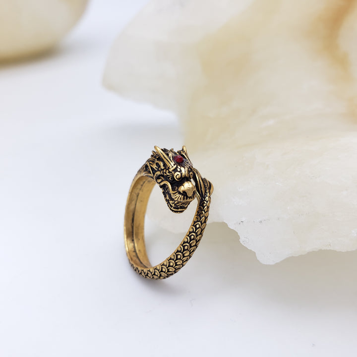 Dragon Ring - Antiqued Gold
