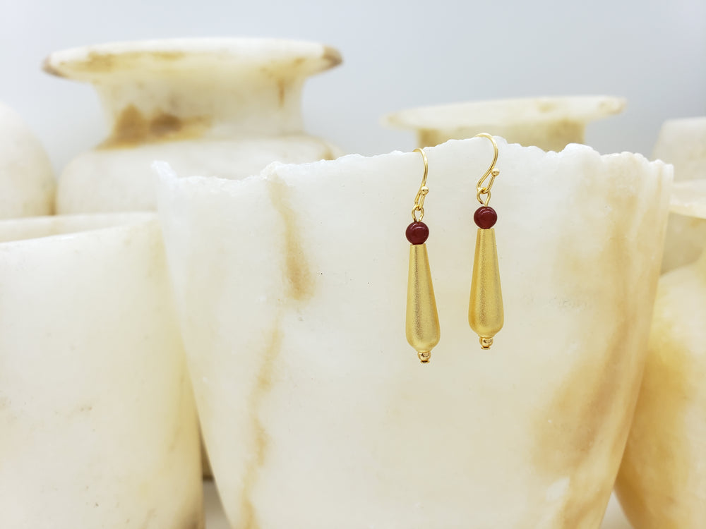 Petal Drop Earrings with Carnelian