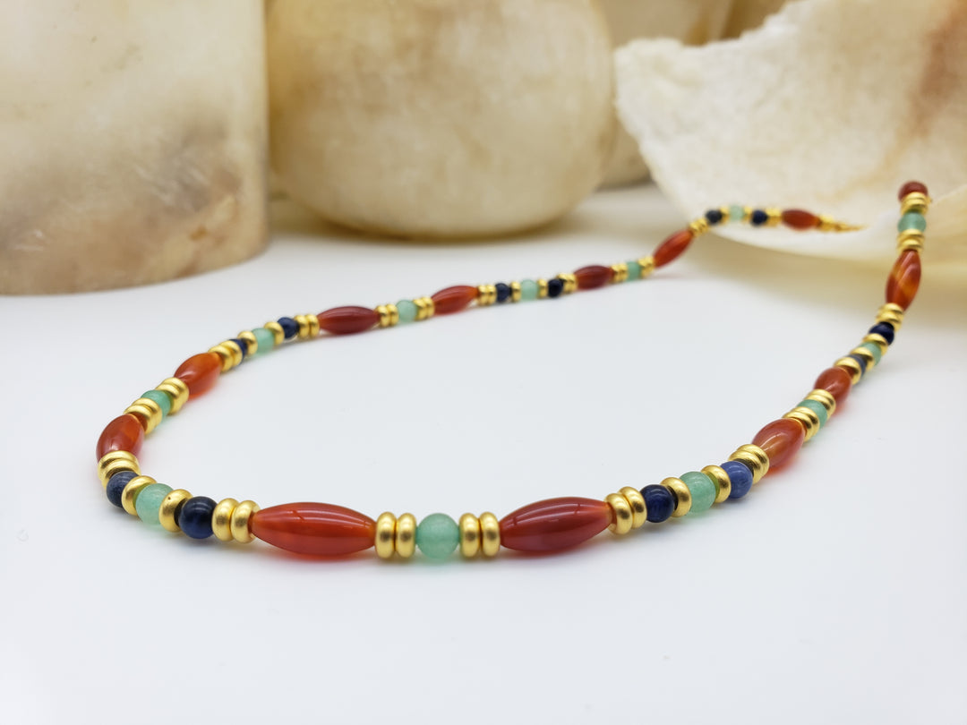 Carnelian Cleopatra Single Strand Necklace