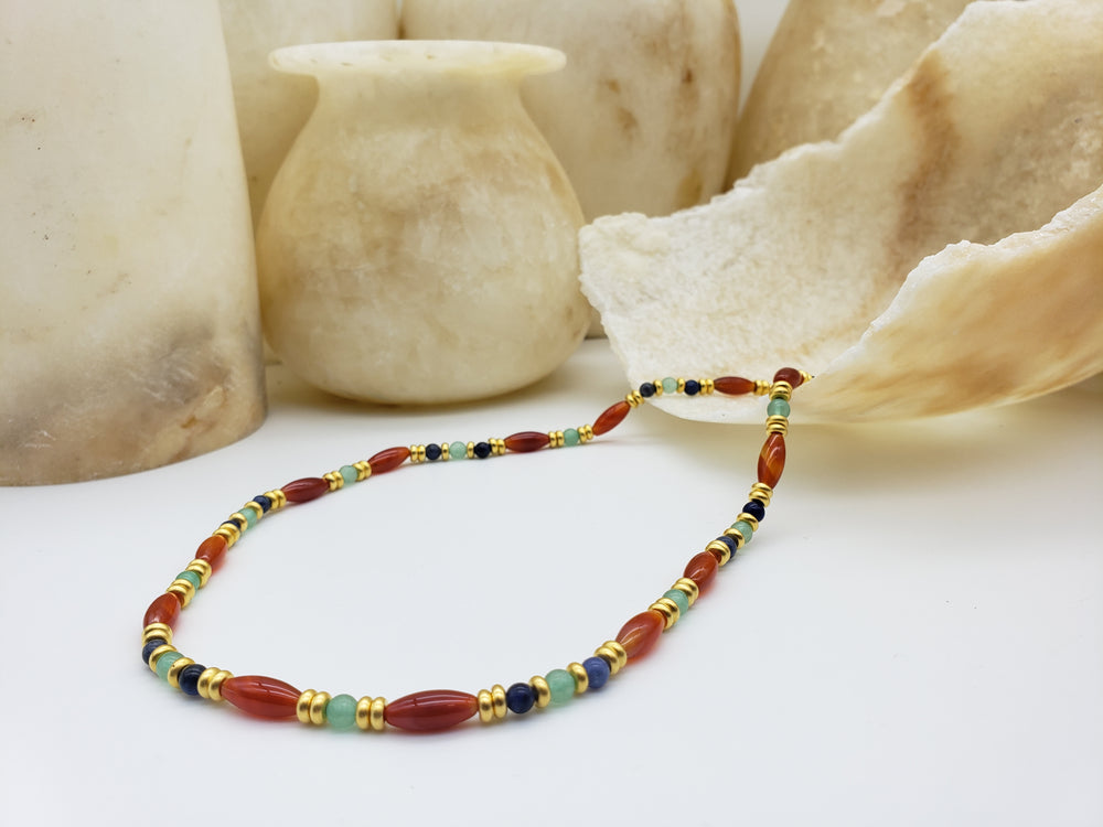 Carnelian Cleopatra Single Strand Necklace