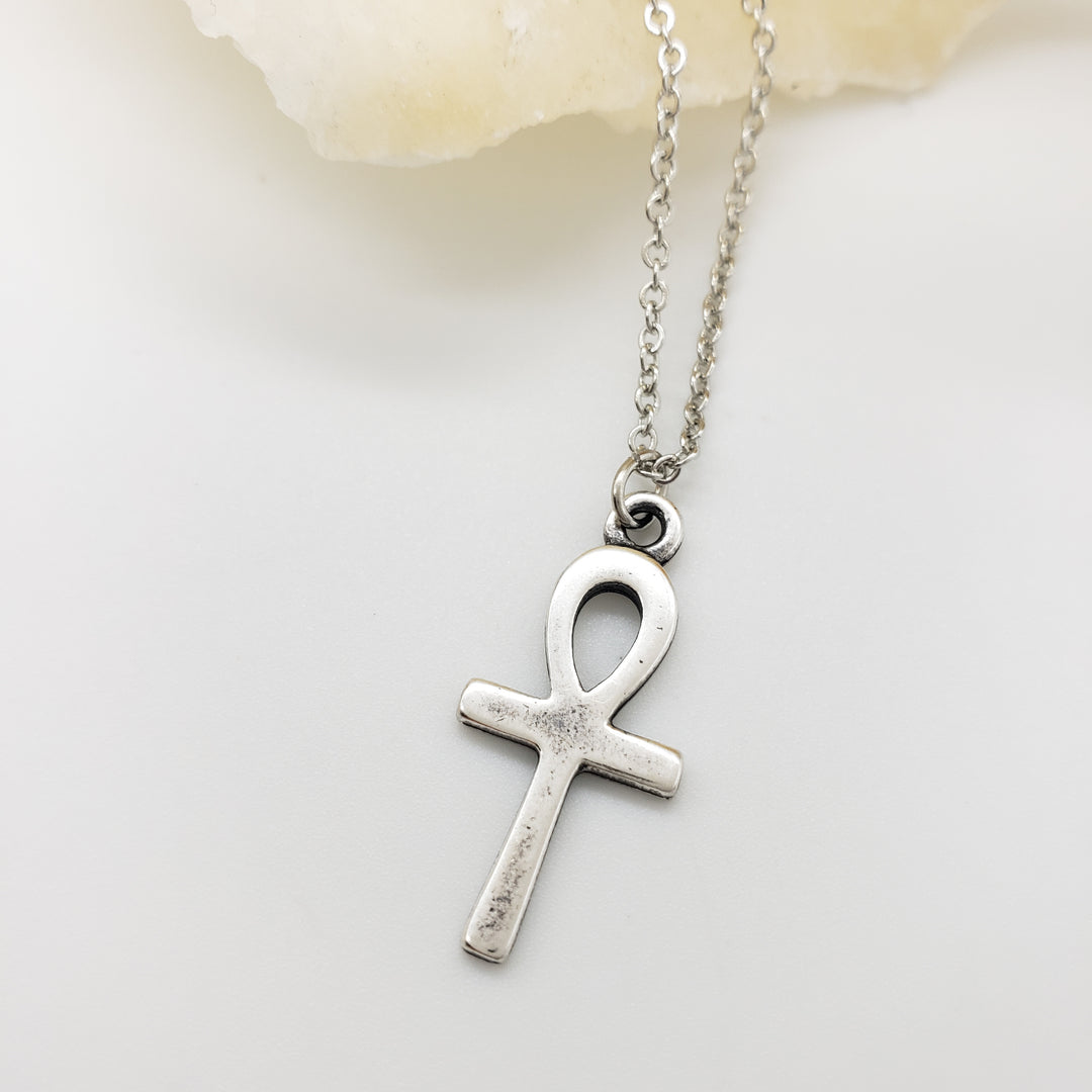 Ankh Pendant, 18" - Antique Silver Finish