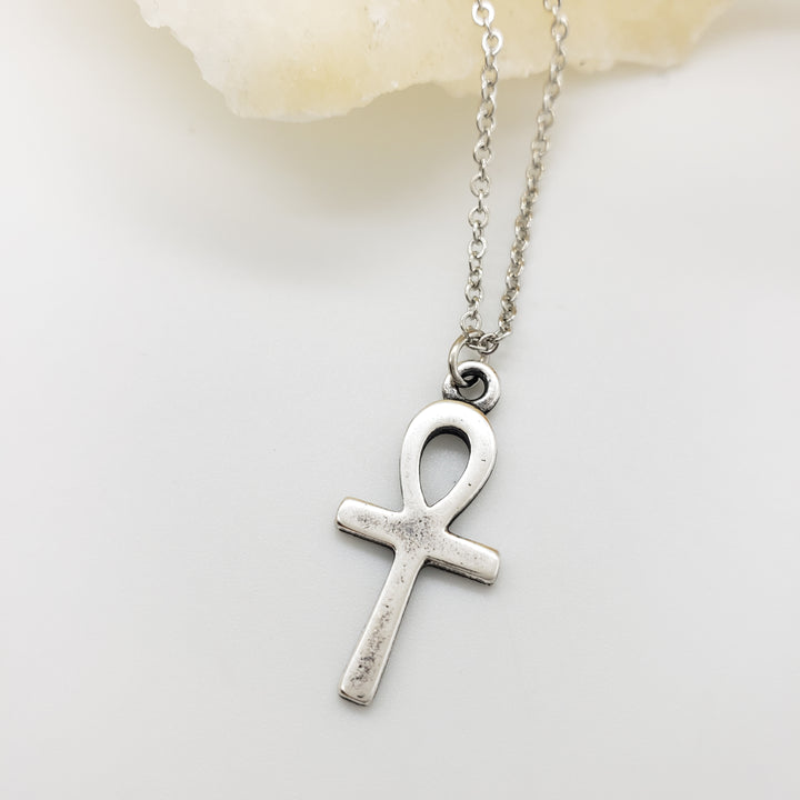 Ankh Pendant, 18" - Antique Silver Finish