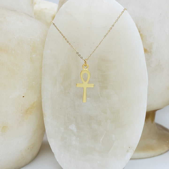 Ankh Pendant, 18" - Bright Gold Finish