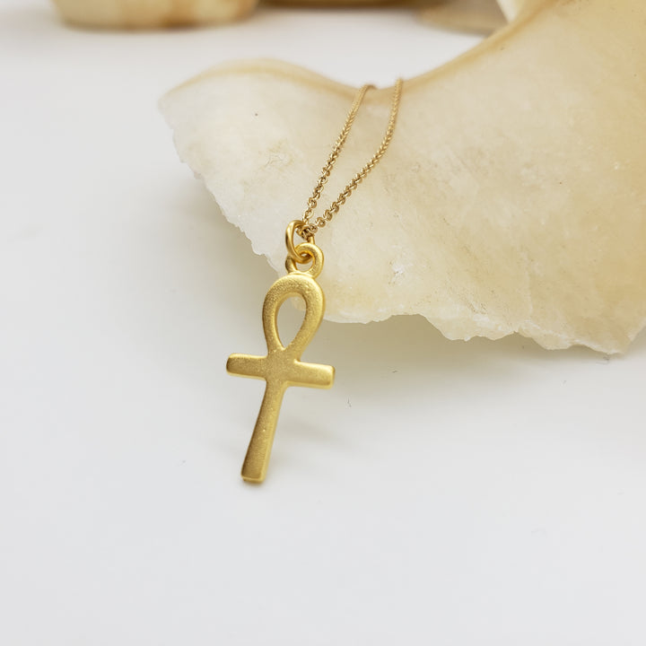 Ankh Pendant, 18" - Bright Gold Finish