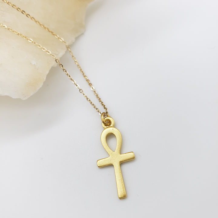 Ankh Pendant, 18" - Bright Gold Finish