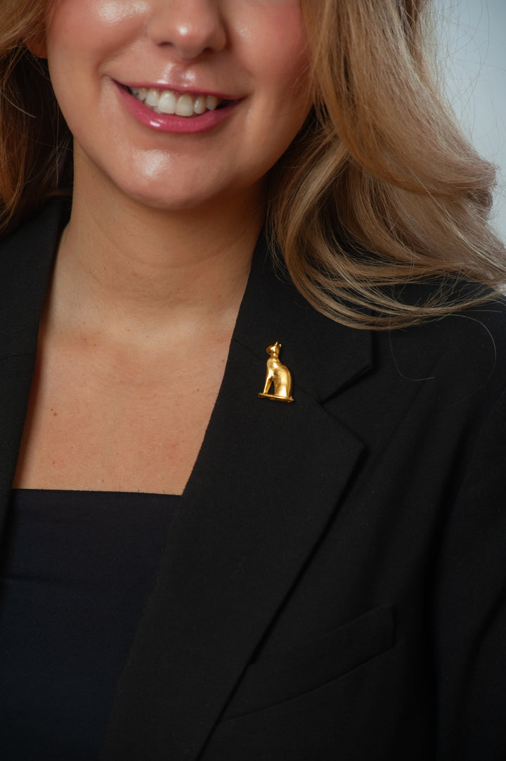 Bastet Cat Lapel Pin - Egyptian Goddess Brooch