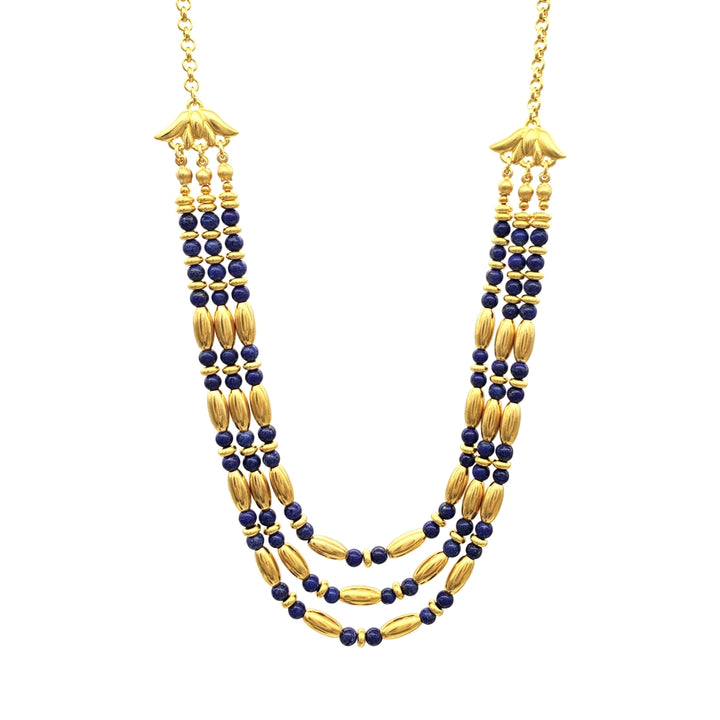 Egyptian Lapis Lotus Necklace