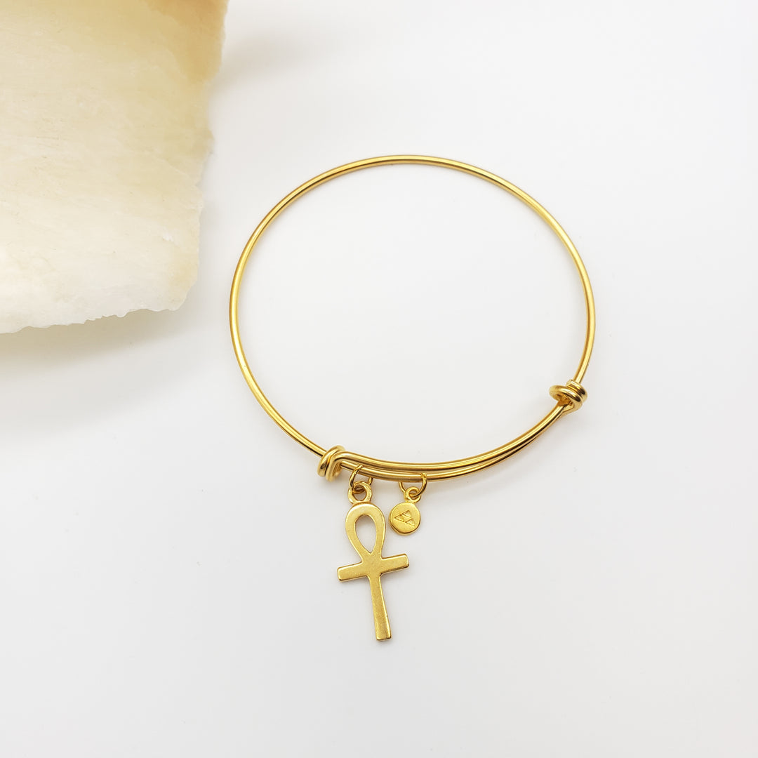 Egyptian Ankh Flexible Charm Bracelet
