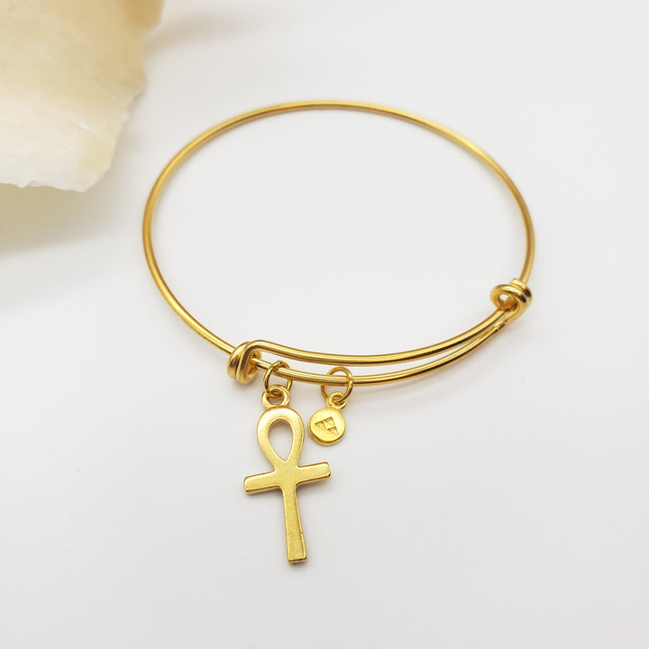Egyptian Ankh Flexible Charm Bracelet