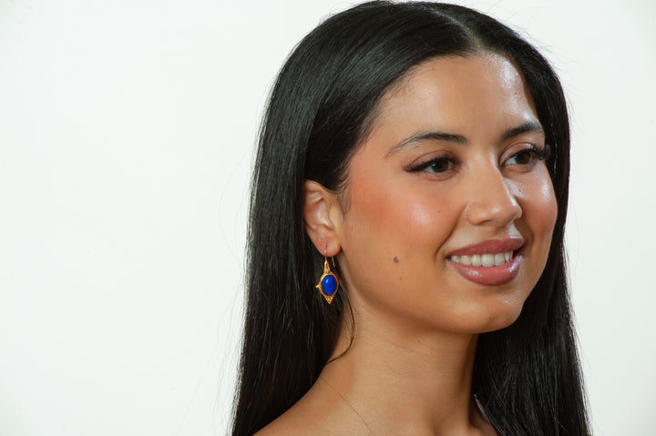 Lapis Egyptian Revival Earrings