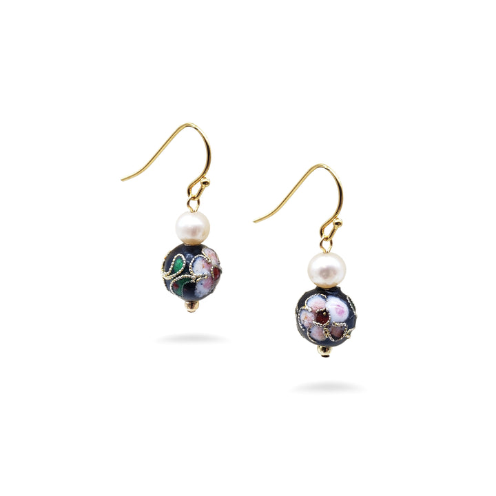 Asian Flower Earring with Pearl