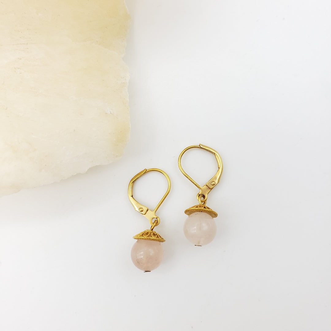 Rose Quartz Drop Earrings