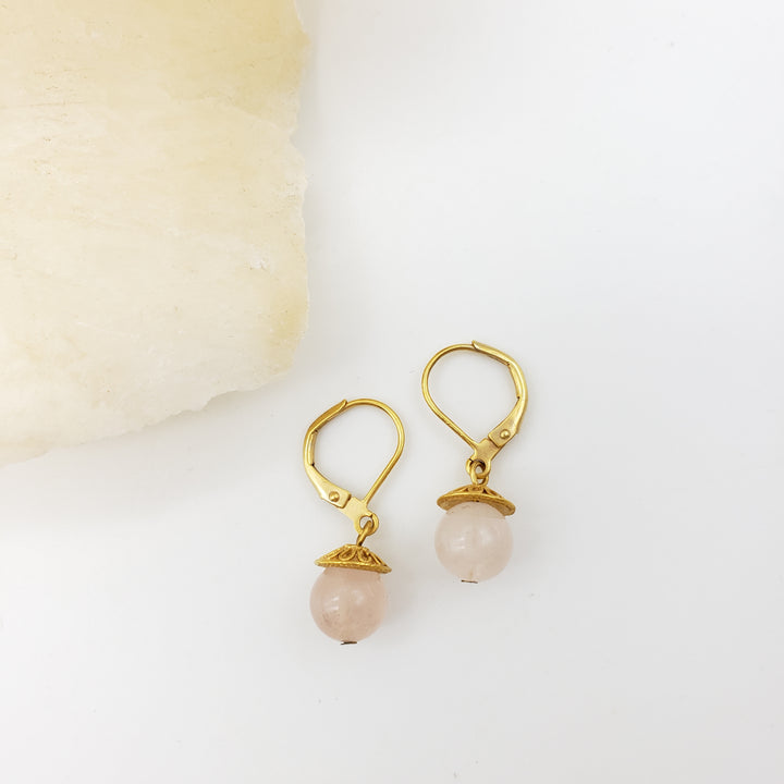Rose Quartz Drop Earrings