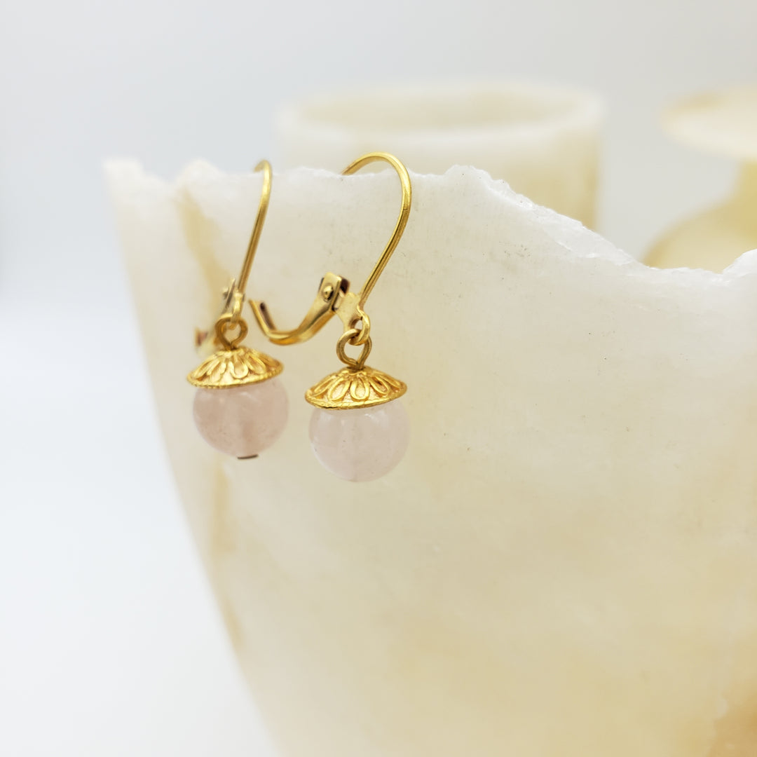 Rose Quartz Drop Earrings