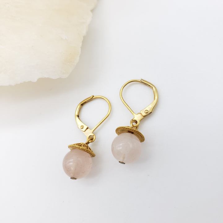 Rose Quartz Drop Earrings