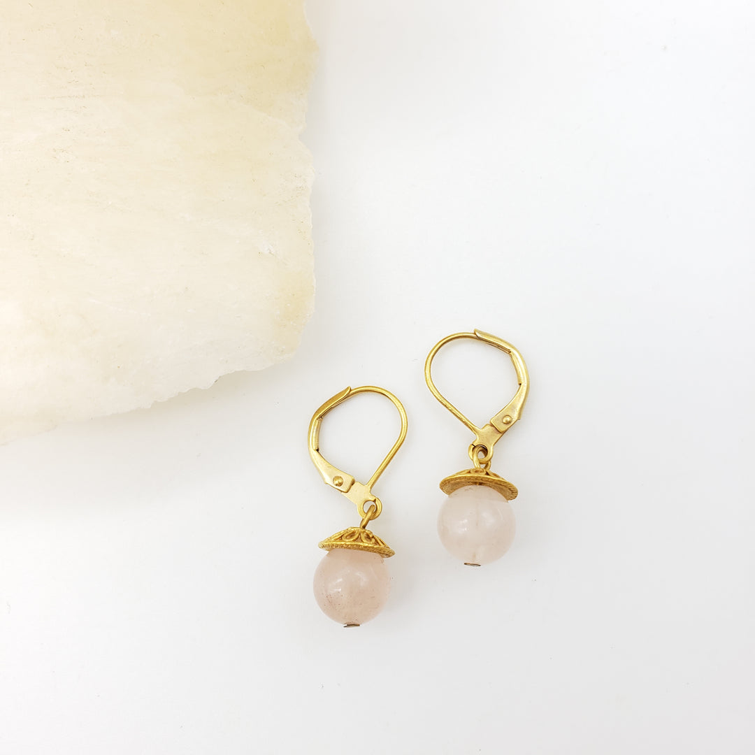 Rose Quartz Drop Earrings