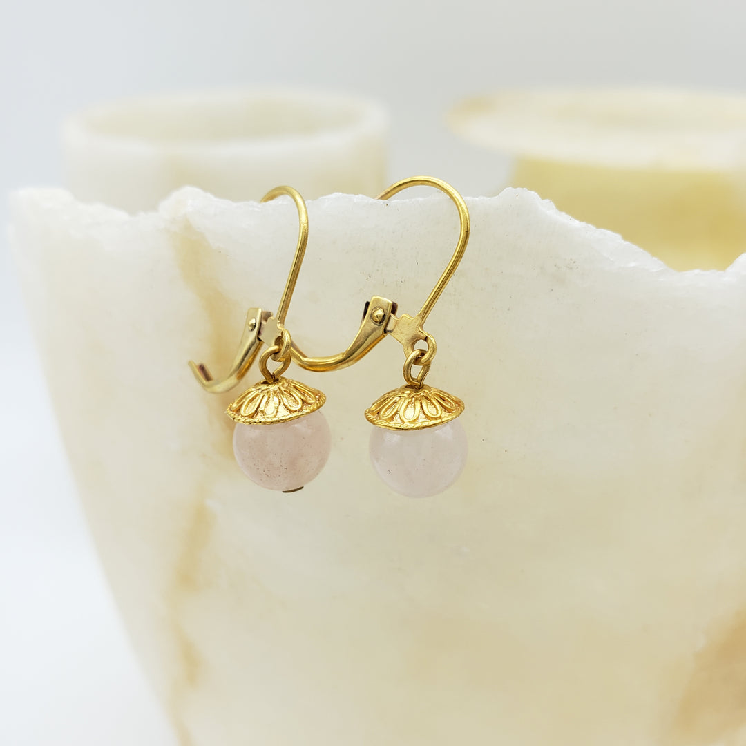 Rose Quartz Drop Earrings