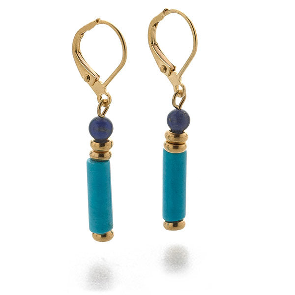 Turquoise and Lapis Earrings