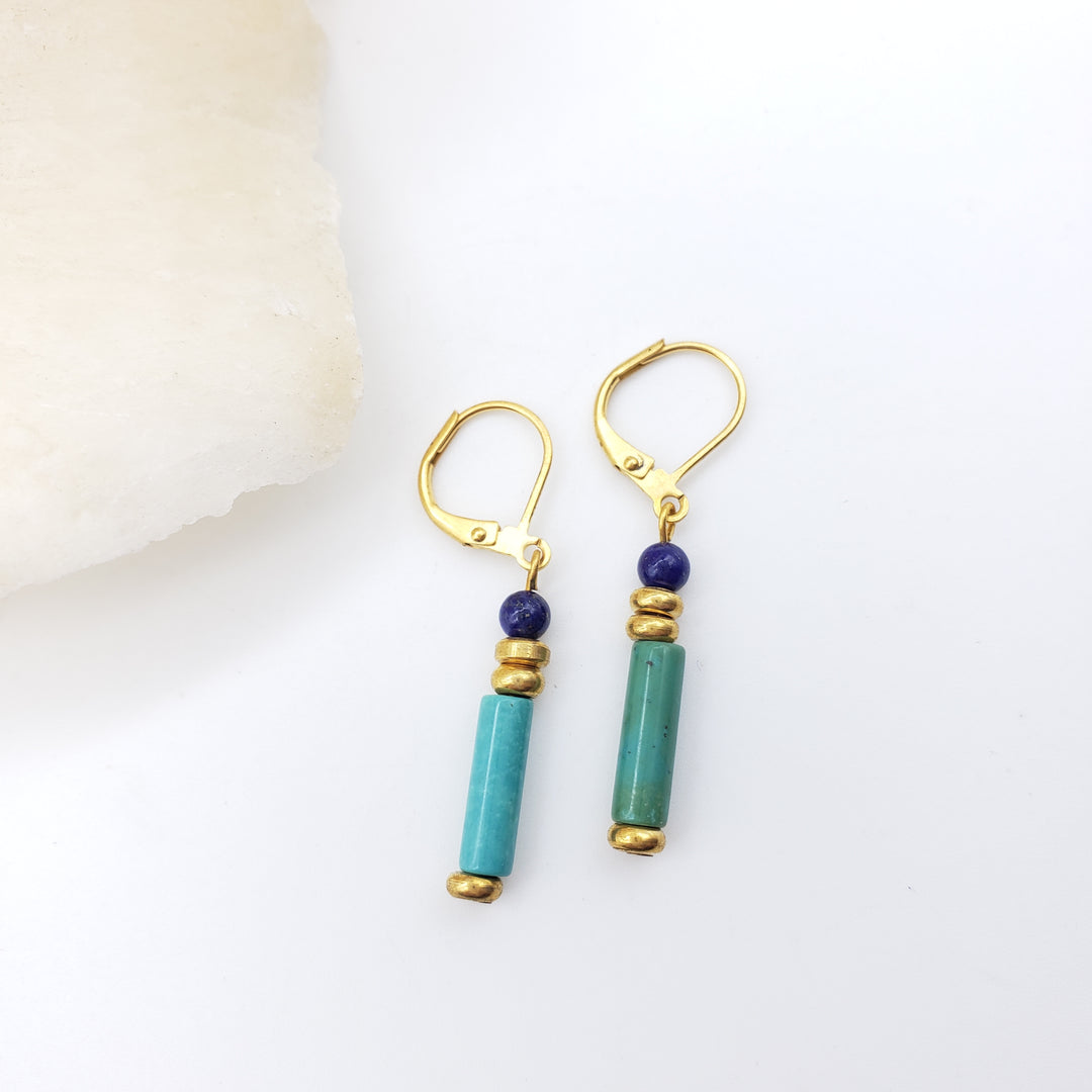 Turquoise and Lapis Earrings