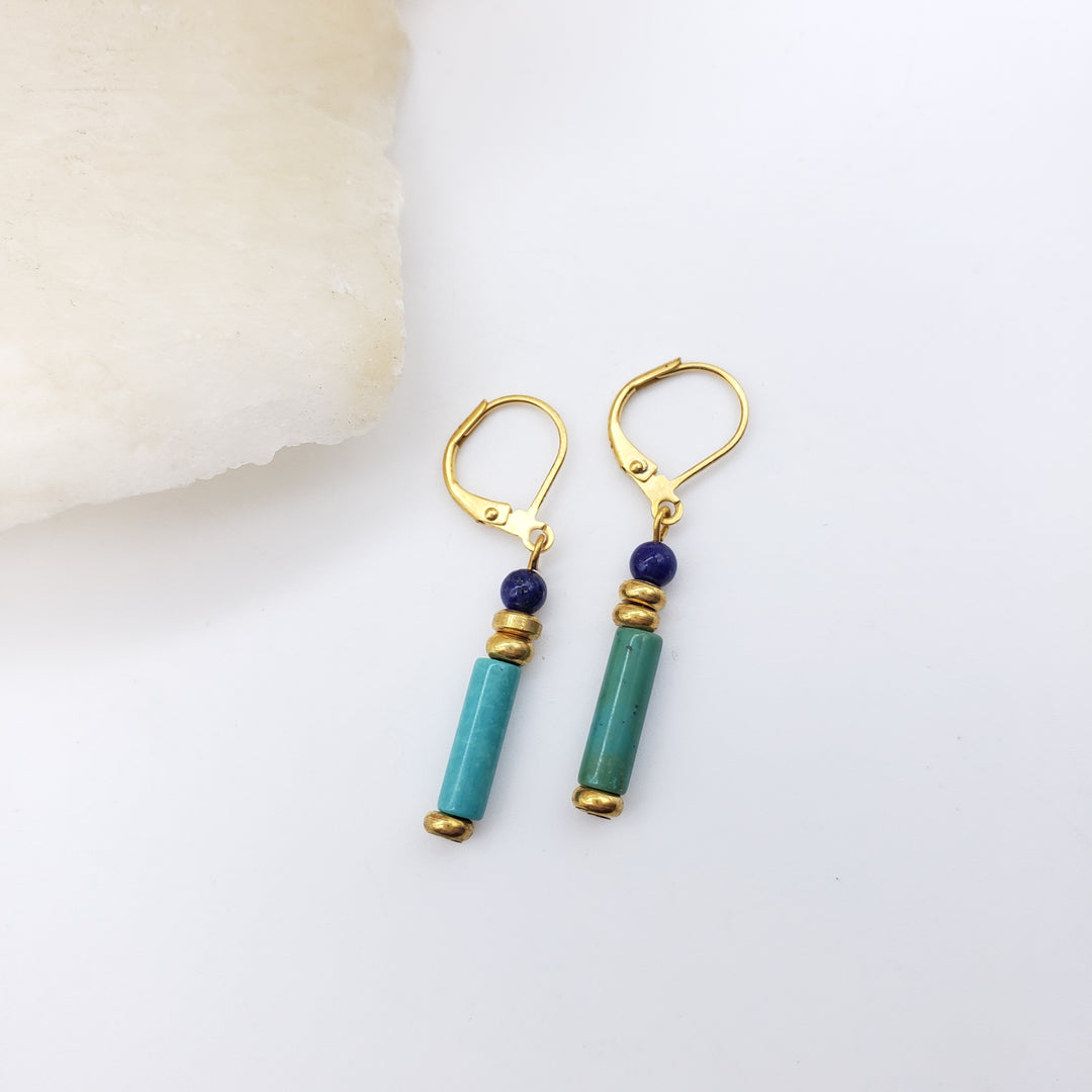 Turquoise and Lapis Earrings