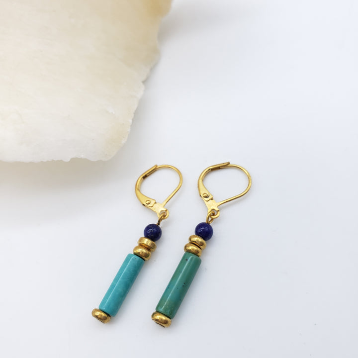 Turquoise and Lapis Earrings