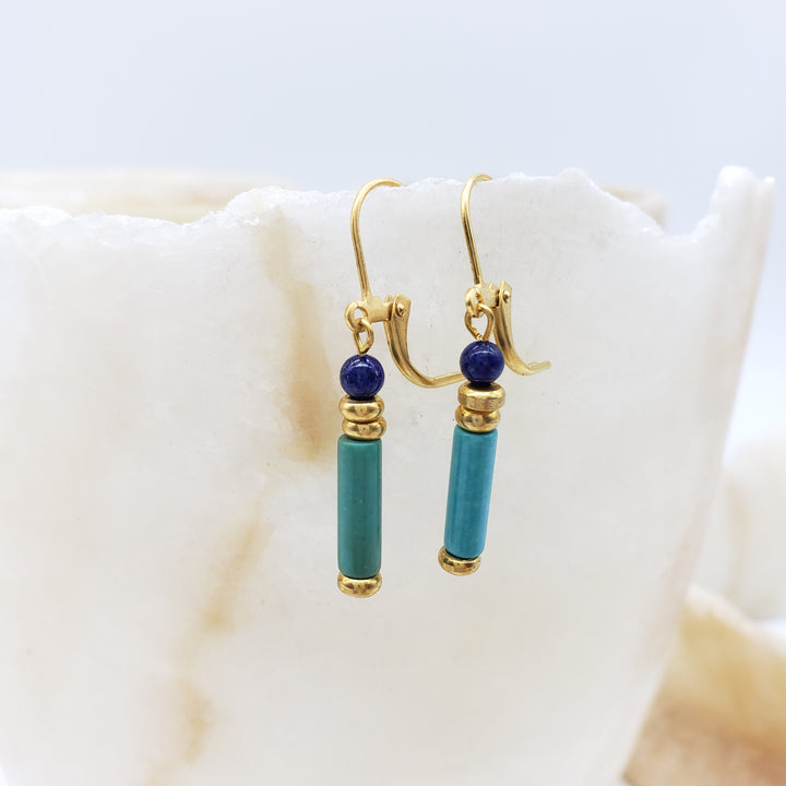 Turquoise and Lapis Earrings