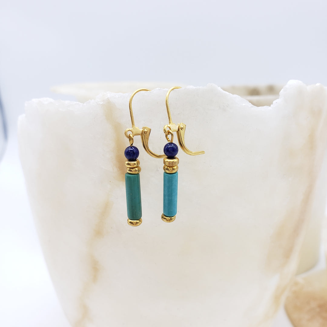 Turquoise and Lapis Earrings