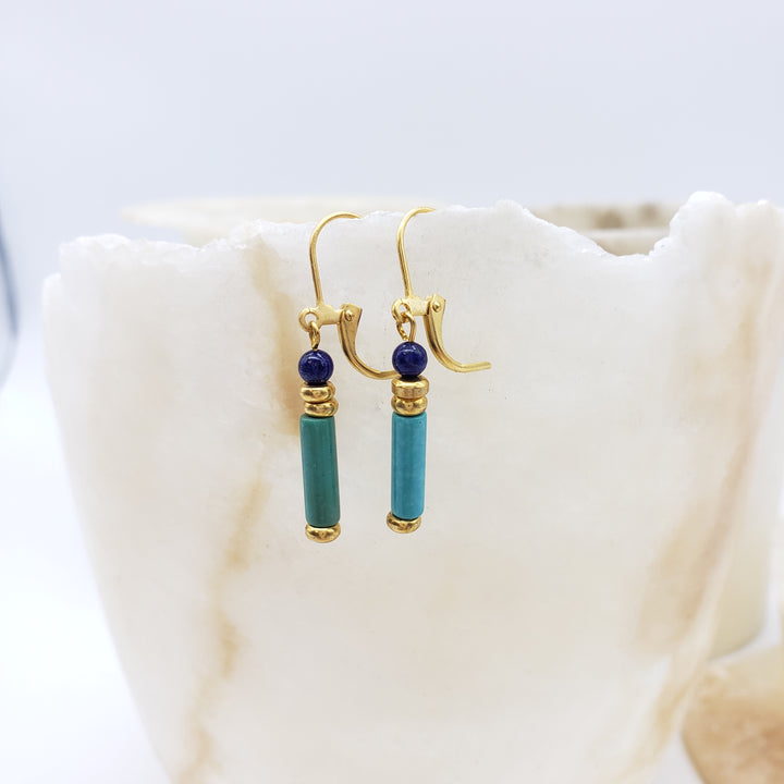 Turquoise and Lapis Earrings