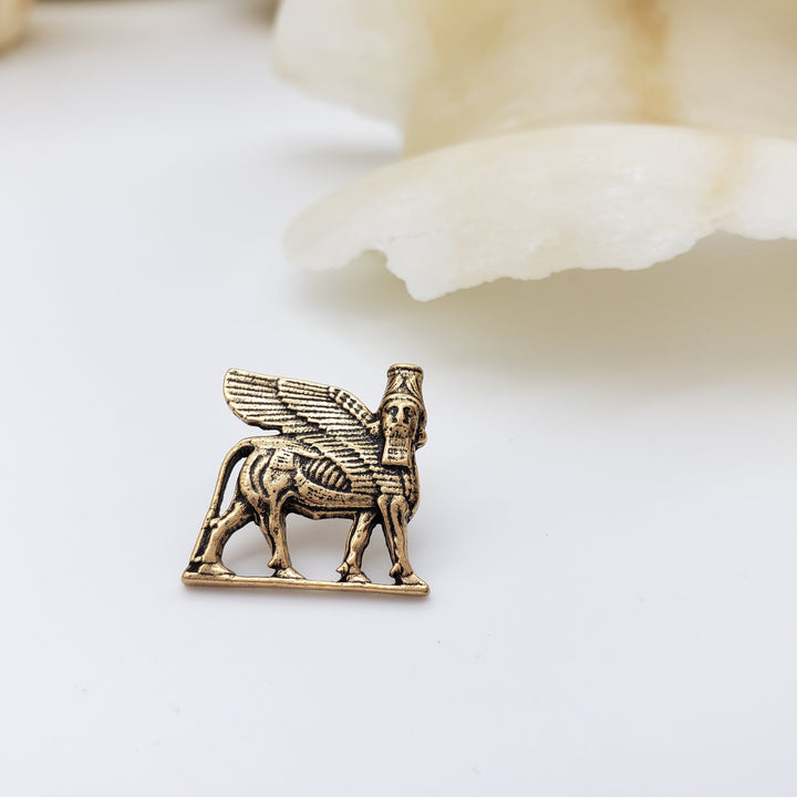 Lamassu Winged Bull Lapel Pin